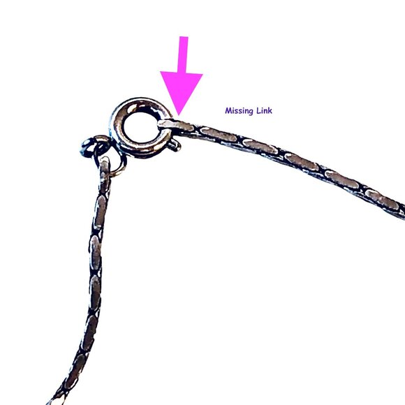 Dolphin Pendant & Necklace Sterling Silver CZ as is - Picture 9 of 10